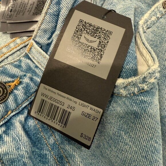 ZADIG & VOLTAIRE WHITNEY RELEASE WIDE LEG  MID RISE JEANS SIZE 27 NWT - Picture 8 of 8